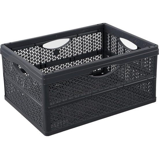 Klapbox, praktische en universele klapbox met een inhoud van 32 liter, gemaakt van BPA-vrij kunststof, in antraciet.