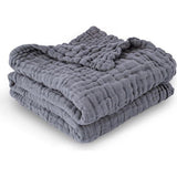 baby-inbakdoek, mousselinedoek, 120 x 105 cm, ademende mousselinedoeken, katoen, mousselinedoeken, baby, baby-inbakerdekendoeken voor jongens en meisjes (grijs)