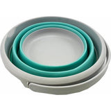 Opvouwbare kunststof emmer met 5,5 l inhoud, inklapbaar, ronde kuip, draagbare wateremmer, ruimtebesparende waterpot voor buiten, grijs/grenen