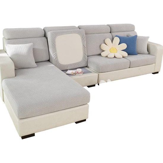 Bankovertrek, stretch bankovertrek, universeel, elastisch, antislip, voor bankkussen, L-vormige chaise longue, meubelbescherming