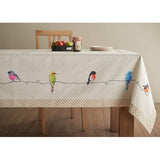 Tafelkleed, 100% katoen, 160 cm x 220 cm, decoratief tafelkleed, wasbaar, vierkant, tafelkleed voor Moederdag, eten, bruiloften