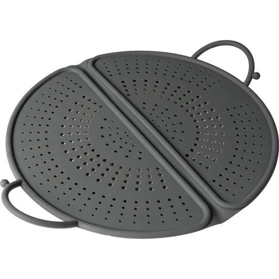 Opvouwbaar spatscherm van grijs silicone, 30 cm.