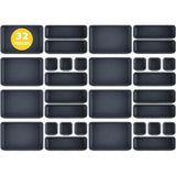 Lade-organizer, opbergsysteem, 32-delige lade-organizer voor kantoor, 3 maten, antislip lade-organizer voor bureau, badkamer, keuken, gebruiksvoorwerpen