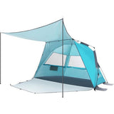 Strandtent voor 3-4 personen, pop-up strandtent met luifel, UPF 50+, UV-zonbescherming, waterdicht, voor gezinnen, strand, camping, tuin, blauw
