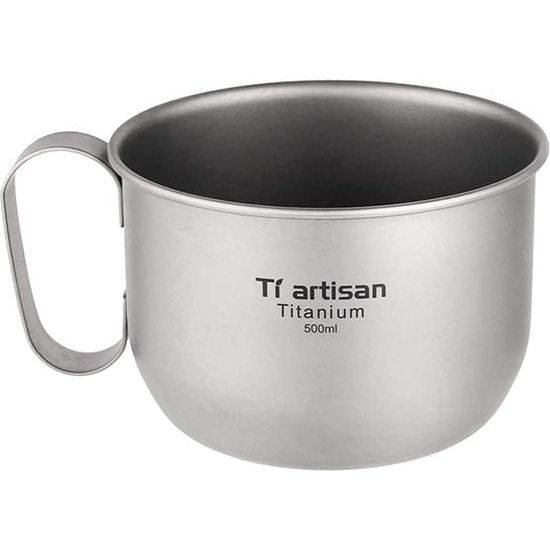 500ml Titanium Camping Mok, Draagbare Outdoor Mok Met Opbergtas voor buiten, kamperen, wandelen