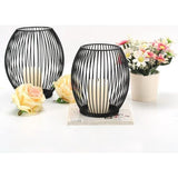 Kandelaar zwart 2 Stuks 16 x 18 cm