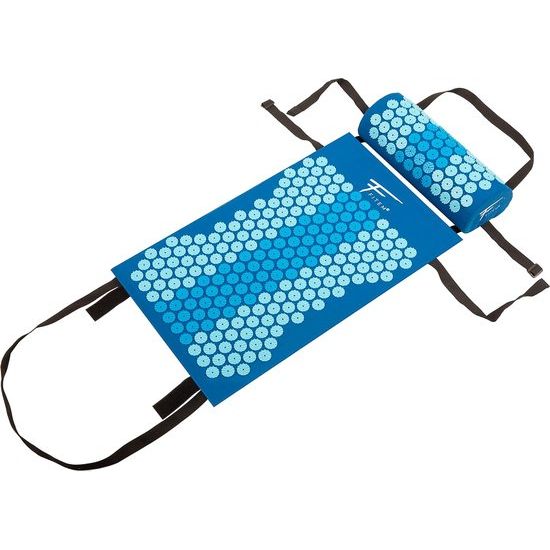 Acupressuurmat met kussen - massage - verlicht rug- en nekpijn - ischias - ontspanning en vermindert slapeloosheid (blauw)