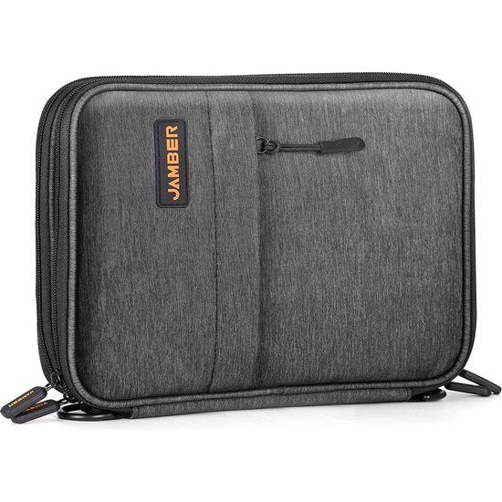 dubbellaagse kabelorganizer, tas, organizer, tas, kabelorganizer, reisagadgets, harde schijf-tas voor accessoires, mobiele telefoon, oplaadkabel, powerbanks, kabels, kaarten, mobiele telefoons enz, donkergrijs, Koffer