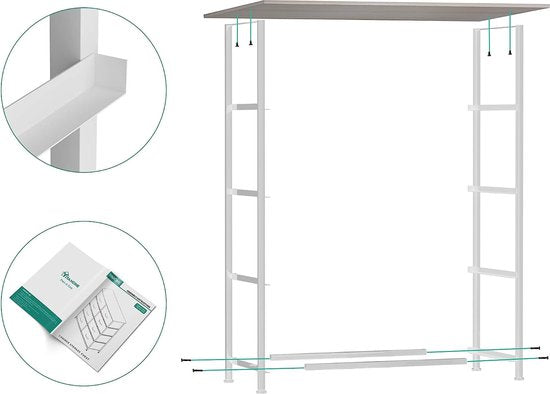 Dressoir Smal, kast met 4 laden van stof, opbergcommode, moderne stijl voor slaapkamer, woonkamer, kinderkamer, hal, lichtgrijs opbergkast