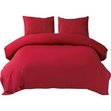 Rood dekbedovertrek, 220 x 240, 3 stuks, 100% gewassen microvezel, zachte effen kleur, winterbeddengoedset met hoekbindingen en ritssluiting, bevat 1 dekbedovertrek en 2 kussenslopen