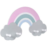 Amelie Regenboog Garderobe voor baby's en kleine kinderen, van hout, hoogwaardige garderobe met 4 haken, eenvoudig design en subtiele kleuren, voor de hal of de kinderkamer,