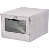 mDesign - Opbergboxen in 2-delige set - bergruimte voor kledingkast - voor slaapkamer en babykamer - groot/met deksel en zichtvenster/stof/kubusvormig - grijs