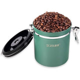 Koffiekan 1500 ml in 10 kleuren met doseerlepel Hoogte 15 cm Koffiekan roestvrij staal Kleur: groen