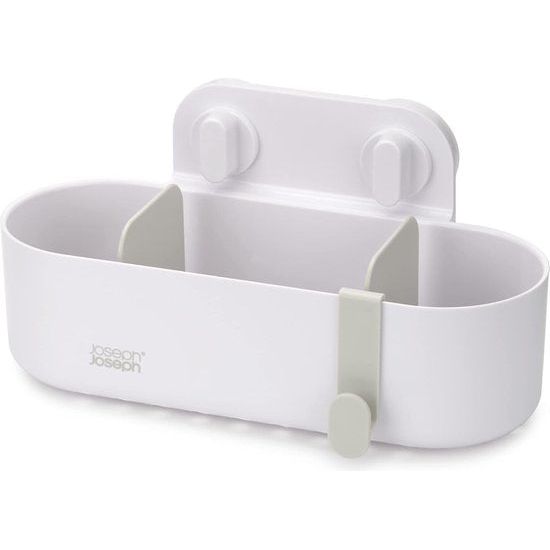 Duo douche caddy rek organizer, badkamer opslag voor douche accessoires, wit, groot