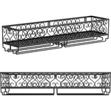 Metalen zwarte wandmontage wijn champagne glazen bekers glaswerk rekhouder, 80 x 20 cm vat voor maximaal 18 flessen wijn en 18 kopjes glazen