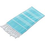 Set van 2 premium hamamdoeken met handgeknoopte franjes, 100% katoen, XXL strandhanddoek, 95 x 180 cm, Oeko-TEX 100, grote strandhanddoek, saunahanddoek en reishanddoek (aqua)