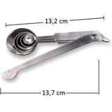 10-delige set maatlepel en maatbeker van roestvrij staal met meetliniaal gegraveerde meetwaarden stapelbaar