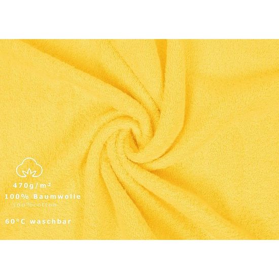 pak van 10 gastendoekjes set gastendoekjes 100% katoen maat 30 x 50 cm handdoek premium, geel, 30x50 cm