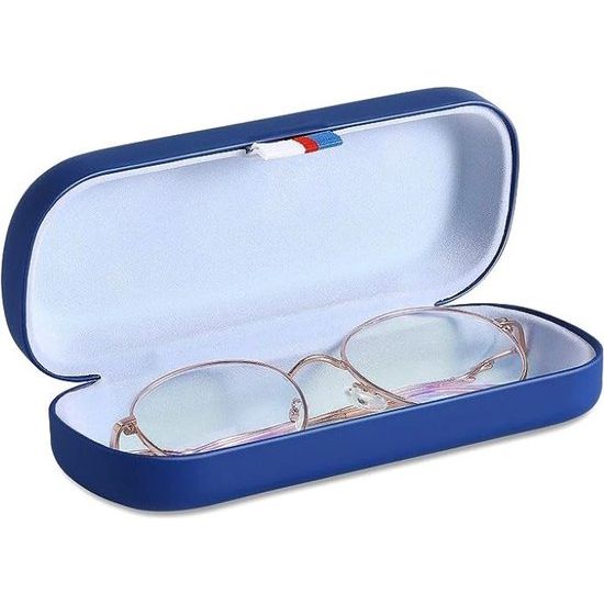Hardcase brillenkoker, PU lederen brillenetui, krasbestendige draagbare brillenbox met reinigingsdoek, harde schaal, etui, brillenorganizer, brillenopslag voor zonnebril leesbril