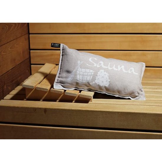 Saunakussen en reiskussen, 40 x 22 cm, linnen/katoen, gemaakt in Finland