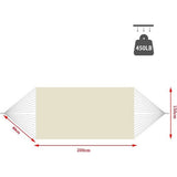 Hangmat Outdoor Boho, Hangmat voor buiten, hangmat voor 2 personen, draagvermogen tot 204 kg, draagbaar met draagtas voor patio, tuin, binnenplaats, binnen - beige