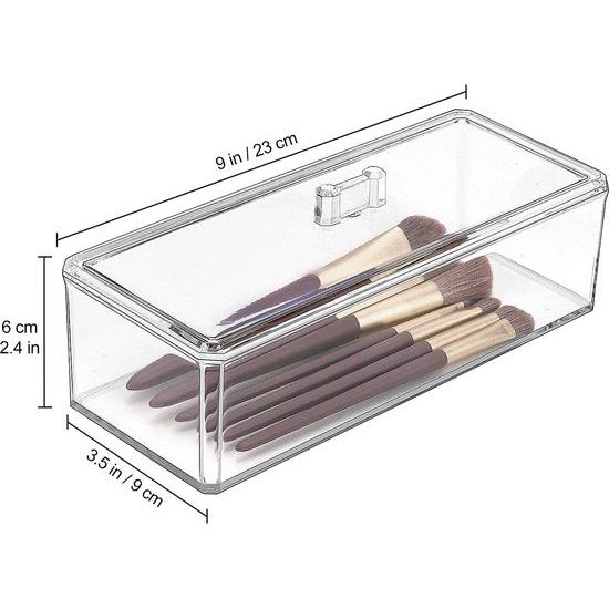 Ladenorganizer, acryl bureaulade-organizer met 1 vak voor cosmetica, opbergen, make-up-organizer, sieradendisplay voor bureau, ijdelheid, werkblad, transparant