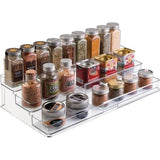 mDesign - Uitbreidbare opbergdoos met 3 niveaus - praktische sorterdoos voor de keuken, als keukenrek of voor vitaminen - transparant