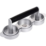 GRÄWE Hamburgerpers voor 3 mini-burgerpers, 3 mini-hamburgerpers van gegoten aluminium met antiaanbaklaag en 60 vellen bakpapier