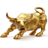 Woondecoratie Gouden koperen stier (Feng Shui) vertegenwoordigt geluk van levensrijkdom, koperen stierbeeldje stierstandbeeld
