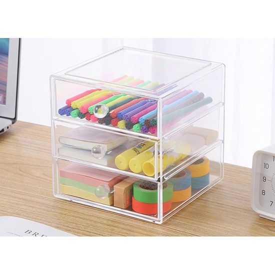 Make-up organizer,17 cm x 17 cm x 17,3 cm,transparant