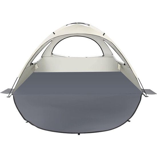 Strandschuilplaats, draagbare strandtent voor 2-4 personen, babystrandschuilplaats met UV-bescherming 50+, strandtent met 3 geventileerde ramen, snelle montage, gemakkelijk mee te nemen paraplu, strandschuilplaats