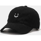 Honkbalpet voor dames en heren, katoen, smiley, baseballpet, uniseks, verstelbaar, zonnehoed, zonnehoed voor sport, reizen, buiten