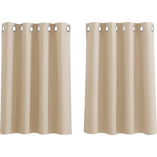 gordijn, ondoorzichtig, set van 2 gordijnen met ogen, decoratieve verduisteringsgordijnen voor woonkamer, slaapkamer