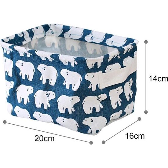 luiertafel organizer, 4 stuks opbergmand voor kinderen, stoffen opbergmanden, opbergdoos, met 2 handgrepen aan beide zijden, linnen en stoffen dozijn (20 x 14 x 15,5 cm)