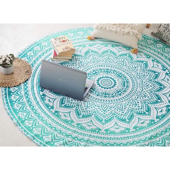 Roundie Indiase mandala, rond, strandlaken, sprei, picnic, wandtapijt, hippie, boho, zigeuner, katoen, tafelkleed, 177,8 cm