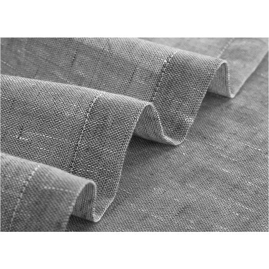 Vitrage linnenlook gordijn, lange moderne effen bistrogordijn, halftransparant deurgordijn, keukengordijnen, korte gordijnen BxH 132 x 183 cm, grijs, 1 stuk