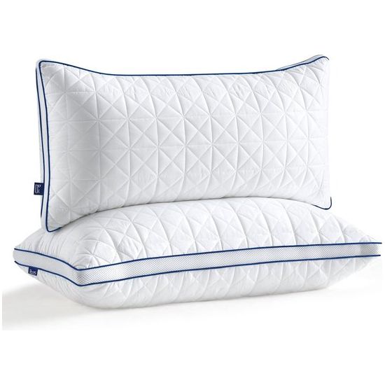 Kussen 40 x 80 cm, set van 2 kussens 40 x 80, 2 x 950 g, microvezel slaapkussen, ademend en wasbaar bedkussen voor mensen met allergieën en zijslapers, zacht, stevig en ondersteunend