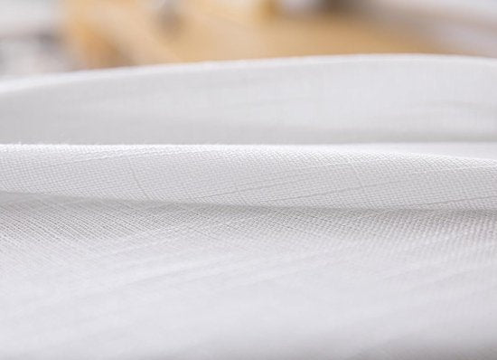 Set van 2 vitrage, halftransparant, bistrogordijnen, wit, raamgordijn, halve keuken, gordijnen, raamgordijn voor kleine ramen, keuken, woonkamer, landhuis (wit, 60 x 45 cm (b x h)