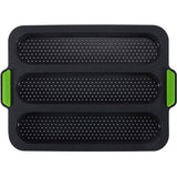 Stokbrood bakvorm, 3 sleuven siliconen stokbrood bakplaat, stokbrood siliconen mal, broodbakvorm, antiaanbakbroodje bakvorm, hotdogbroodje bakvorm