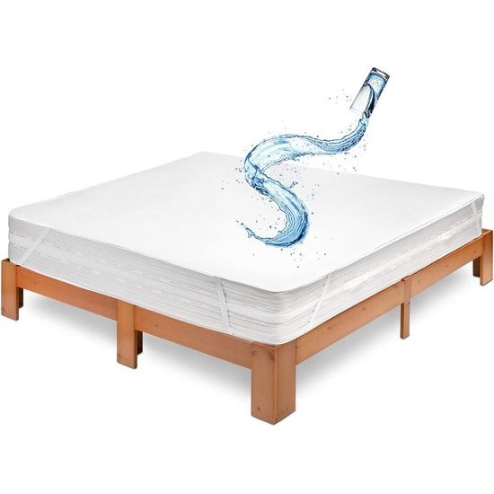 Matrasbeschermer, 180 x 200 cm, 2-delige waterdichte matrasoplegger, katoen, incontinentieonderlegger, wasbaar, vochtbescherming voor bed, bedwaterdicht, matrashoezen, ademend, anti-mijt, hypoallergeen