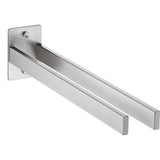 Towel Rail Drilling Stainless Steel, Towel Rail Double Towel Rail Square Towel Holder Wall Bath Towel Holder for Bathroom and Kitchen 38 cm, Silver