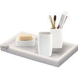 Dienblad van marmer, marmer, serveerplaat, display, badkamerdienblad, rechthoekig, hars decoratief dienblad, cosmetica-organizer, sieradenbord voor salontafel