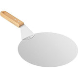 Pizzaschuiver, pizza schep metaal met houten handvat en roestvrij stalen metalen dienblad voor zelfgemaakte pizza's, gebak, deeg, brood, gebak enz. Heavy Duty ovenschuiver, 25 cm