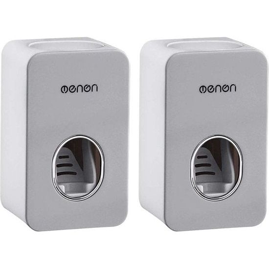 Wall Mount Automatische tandpastadispenser, waterdicht en stofdicht, grijs, verpakking van 2 stuks