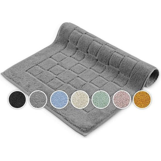 Badmatten Hotel Douchemat - 50x70 cm - Grijs - Geruit - Badtapijt Badmat Badmat Wasbaar