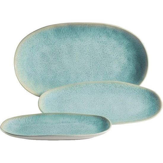 Serveerborden, aardewerk Frozen groen, 39,0 x 21,0 x 25,0 cm