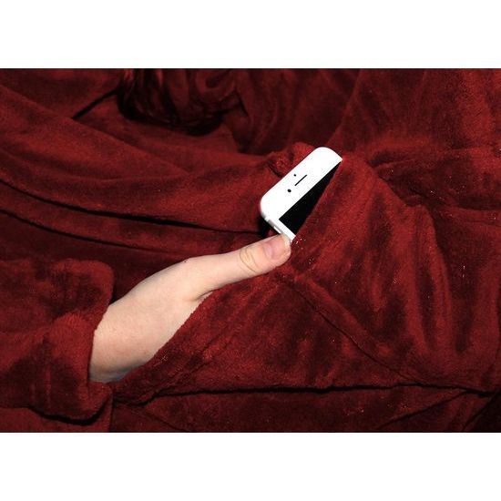 tv-deken met mouwen met kasjmier gevoel – Voetenzak en 2 zakken voor smartphone/afstandsbediening en nog veel meer – Knuffeldeken woondeken plaid – van merkverkoper