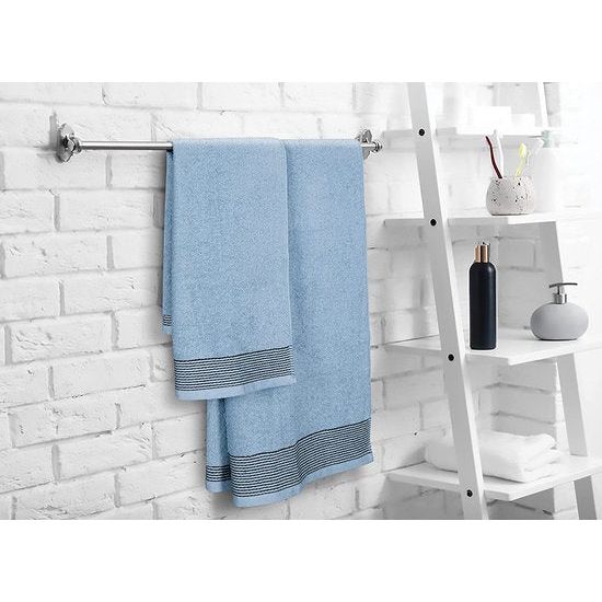 4 handdoeken, katoen, bevat 2 extra grote badhanddoeken 70 x 140 cm, 2 handdoeken 50 x 90 cm, voor dagelijks gebruik, compact en licht, hemelsblauw