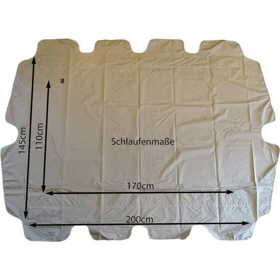 Schommelbank dakhoes 200 x 145 cm beige waterdicht | universeel vervangend dak tuinschommel 3-zits | UV 50 schommel dak vervanging overtrek