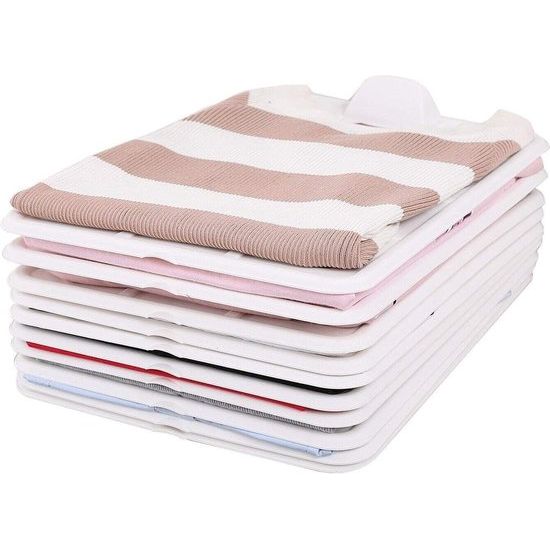 T-shirt-organizer, anti-rimpel T-shirt-organizer stapelbaar, robuuste kledingkast overhemd-organizer, anti-vocht, normale maat (10-pack)